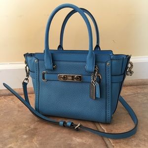 Coach Pebbled Leather Swagger 27 SV/Azure Satchel